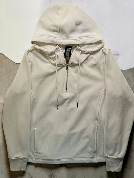Avia Jackets & Blazers - Avia Women’s L White Hoodie Zip Neck Athletic Long Sleeve Thumb Holes